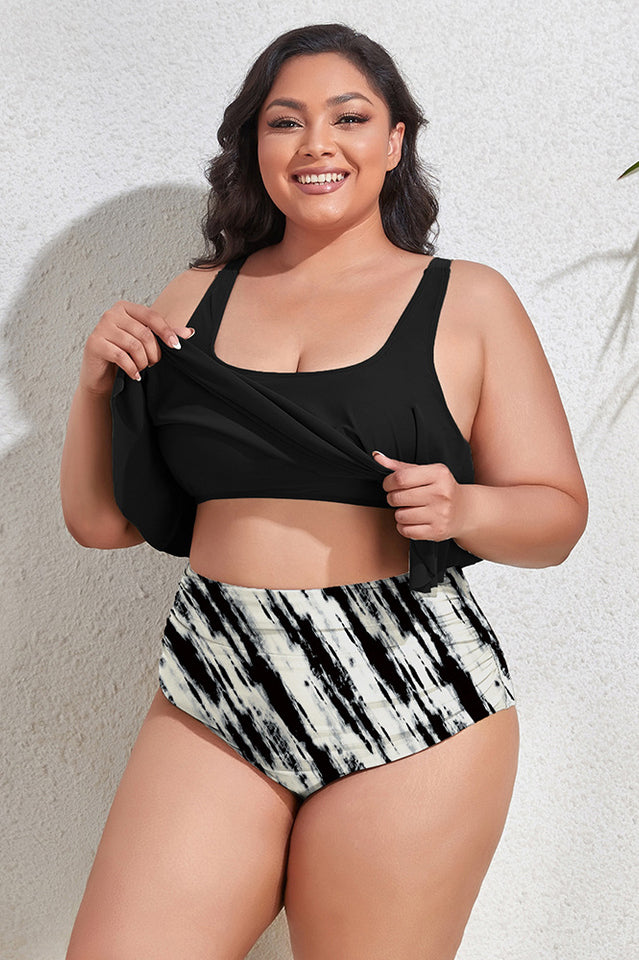 (L-4XL) Floral High Waist Bikini Set - Seldom Seen Styles