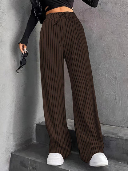 Women's Wide Leg Sweatpants Baggy Pants Lounge Yoga Knit Waisted Comfy Striped Workout Pants