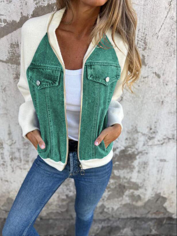 Casual V-neck Zipper Jacket - Seldom Seen Styles
