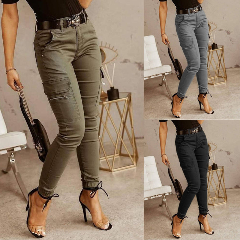 Women's Stretchy Tactical Cargo Pants High Waisted Casual Joggers Plus Size Skinny Trousers Cargo Pants with 6 Pockets - Seldom Seen Styles