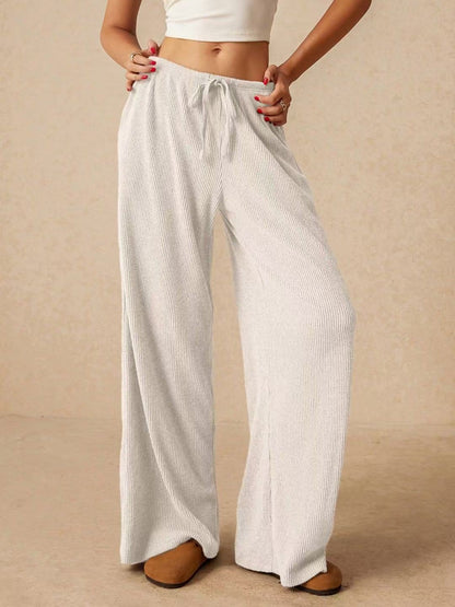 Women's Casual Loose Fall and Winter Fashion Temperament Wide-Legged Pants Pants Elastic Waist Female
