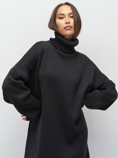 Autumn and Winter Turtleneck Sweater Women's Mid-Length Thickened Cross-Border Wholesale Russia2023New Long-Sleeved Knitwear European and American