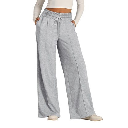 Women's Wide Leg Sweatpants Casual Loose Solid Color Pants Comfy Lounge Joggers Baggy Sweatpants Pockets