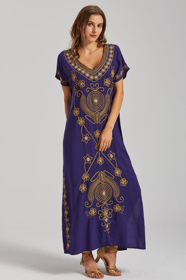 Boho Print Slit Dress - Seldom Seen Styles