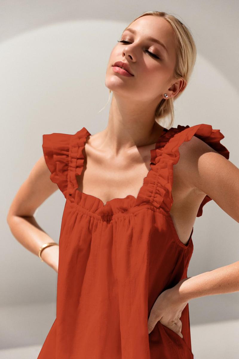 Womens Pajamas Set 2 Piece Ruffle Pj Soft Tank Top and Shorts Sleepwear Set Bridal Pajama for Women Set - Seldom Seen Styles