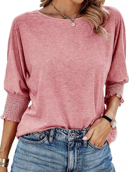 Women's 2025 Fashion Tops 3/4 Sleeve T-Shirts Cute Crewneck Basic Business Tees Blouses Casual Summer Wear Super Soft Breathable Fabric