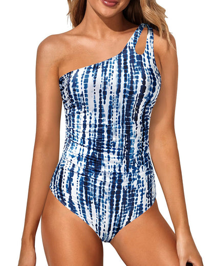 one piece patterned swimsuit