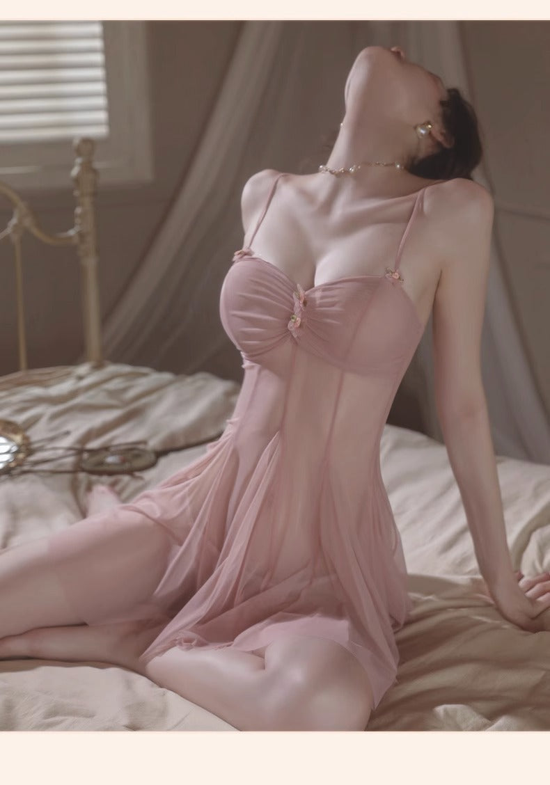 Pure Desire Sexy Women's Set Temptation No-Strap Erotic Nightwear Small Chest Mesh See-Through Lingerie1042 - Seldom Seen Styles