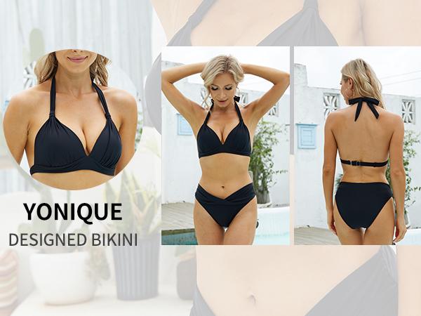 Women Two Piece Bathing Suits Push Up Bikini Set Halter Swimsuit Vintage Swimwear - Seldom Seen Styles