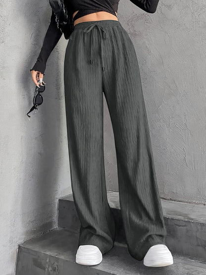 Women's Wide Leg Sweatpants Baggy Pants Lounge Yoga Knit Waisted Comfy Striped Workout Pants