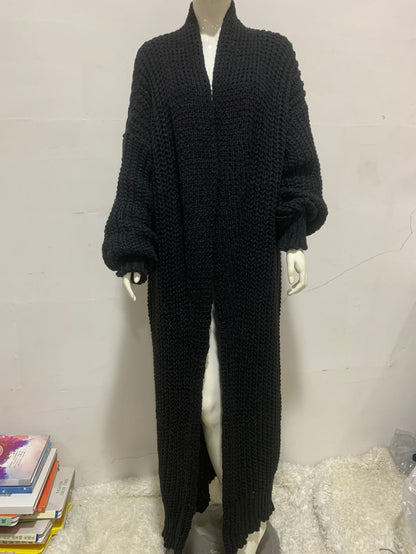 Large Version Long Sweater Coat Autumn  Winter  New Sweater Cardigan Thick Needle Loose   Women