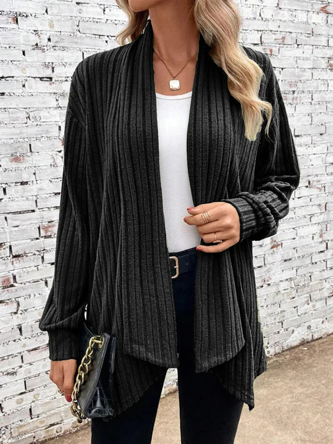 Amazon2024European and american women's clothing Cross-border foreign tradetemuAutumn and Winter New Long Sleeve Solid Color Loose Cardigan Coat