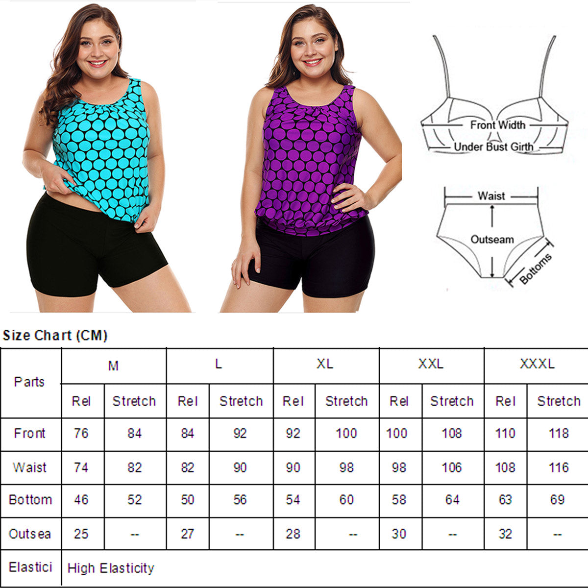 Women's Plus Size Swimwear Tankini Swimdress Two Piece Bathing Suit Tummy Control Swimsuit，Green - Seldom Seen Styles