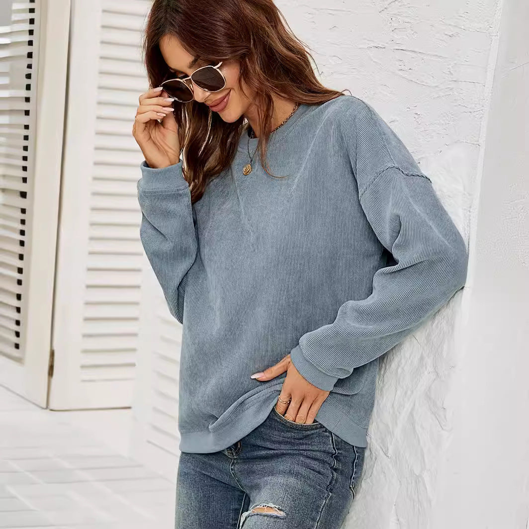 Women's Crewneck Sweatshirts Lightweight Long Sleeve Tunic Tops Cute Pullover Shirts - Seldom Seen Styles