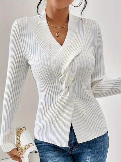 Long Sleeve Solid Color Slim Fit Sweater Women's Clothing Knitwear Fashion