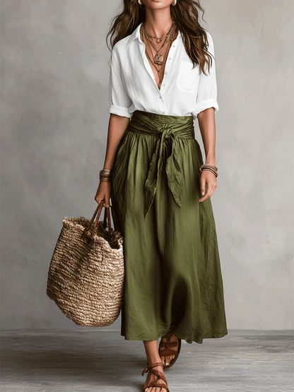 Women's Boho Two Piece Skirt Set Maxi Skirt and Top Casual Summer Vacation Outfit