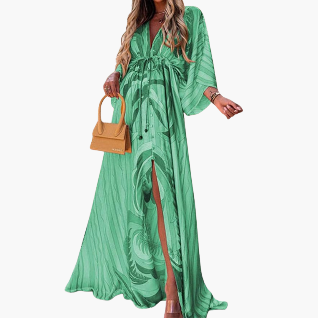 Colorful Summer Dress - Women's Maxi Dress with Floral Print - Seldom Seen Styles