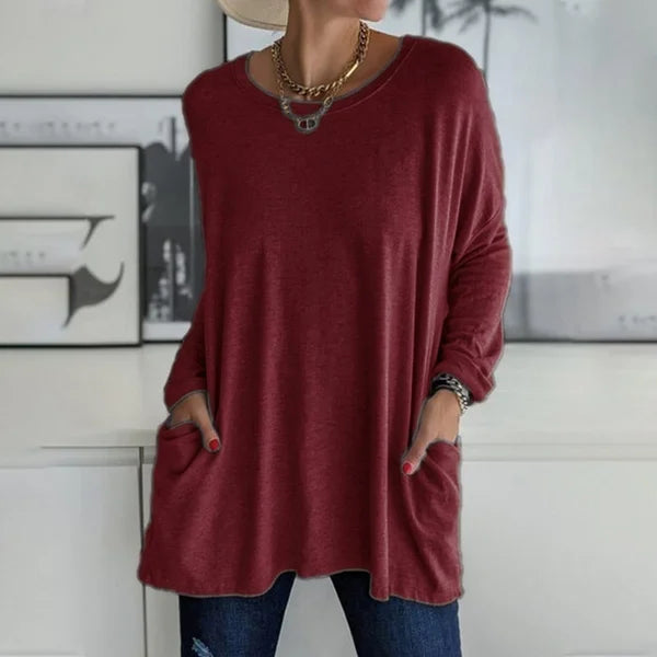👚50% discount ✨New long-sleeved cotton T-shirt with a casual pocket - Seldom Seen Styles