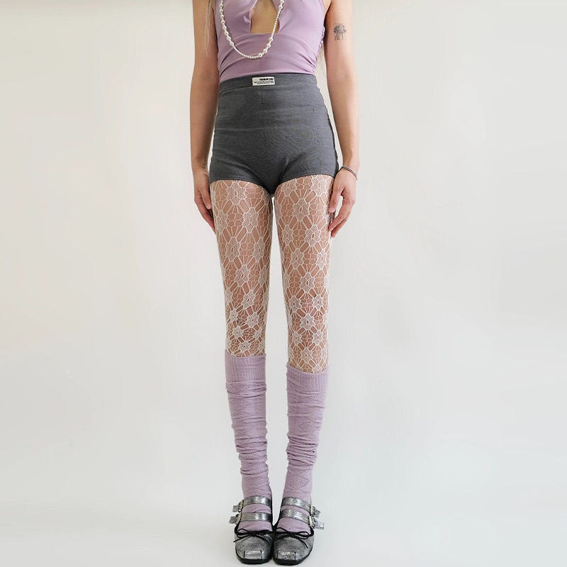 Spring and Autumn Striped Dark Red Millennium Hot-Selling Slimming Stockings Retro Dark Pattern Hot Girl Versatile Thin Pantyhose - Seldom Seen Styles