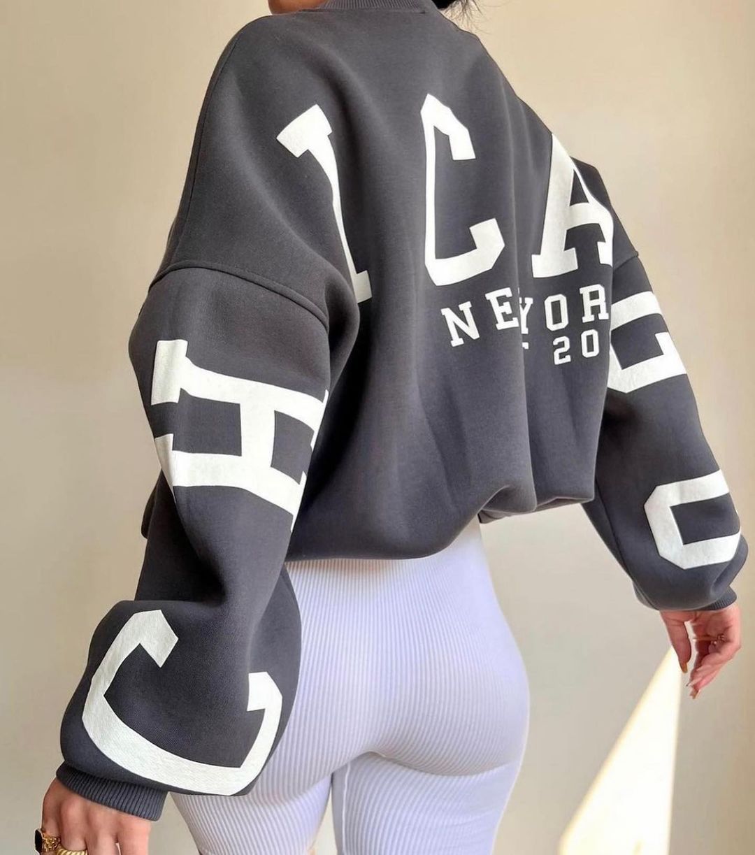 chicago Hoodie 2024 letter print loose hoodie Summer Spring casual sweatshirt hoodie Women's pullover y2k street styleo