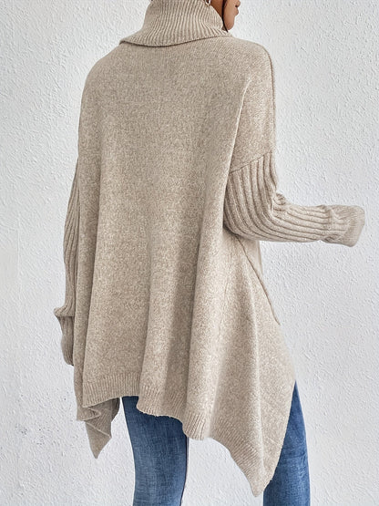 Women's Oversized Sweater Turtleneck Long Sleeve Casual Knit Tunic Pullover Sweaters Tops 2025 Fall Winter Outfits
