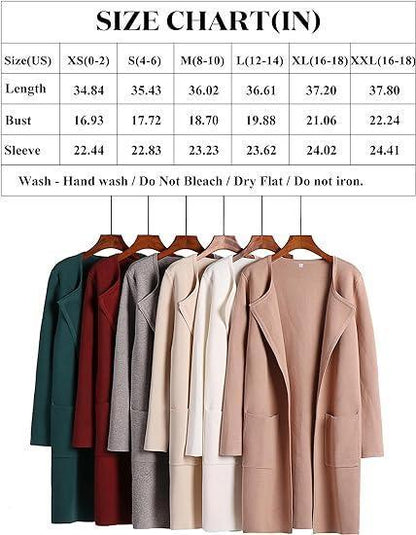 Women's Open Front Knit Lightweight Cardigan Casual Long Coatigan Sweater Lady Jacket Coat 2025 Fall Outerwear cardigan sweater