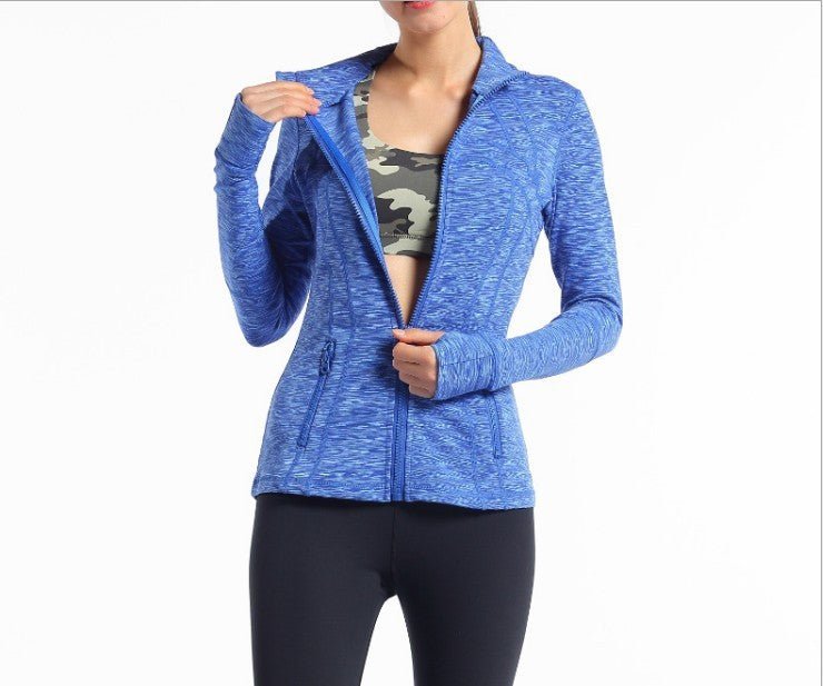 Yoga Clothes Autumn and Winter uarun Sports Jacket Women's Slim Stretch Zipper Running Yoga Fitness Long-Sleeved Upper Garment