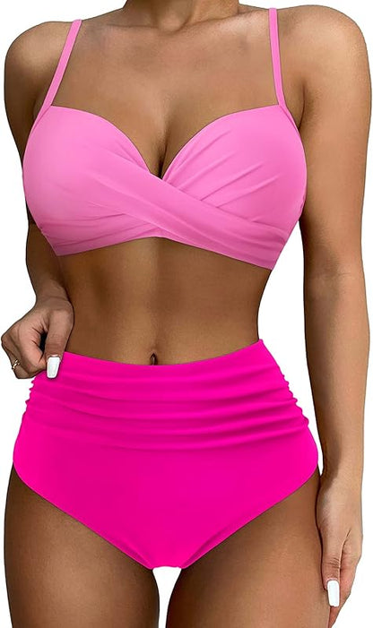 Women Twist High Waisted Bikini Sexy Push Up Two Piece Swimsuits - Seldom Seen Styles