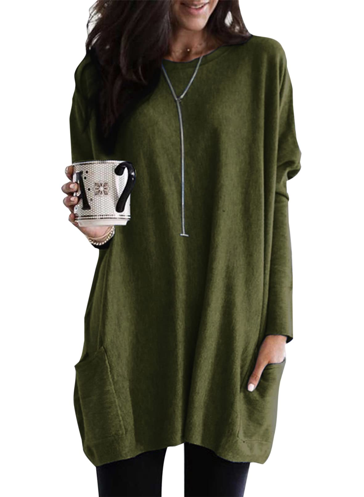 Chicbeautyy Women's Lightweight Long Sleeve Tunic Top - Seldom Seen Styles