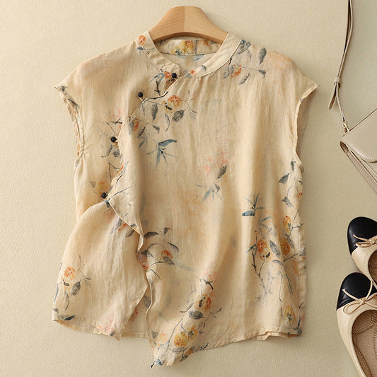 AMANDA LINEN TOP - Seldom Seen Styles