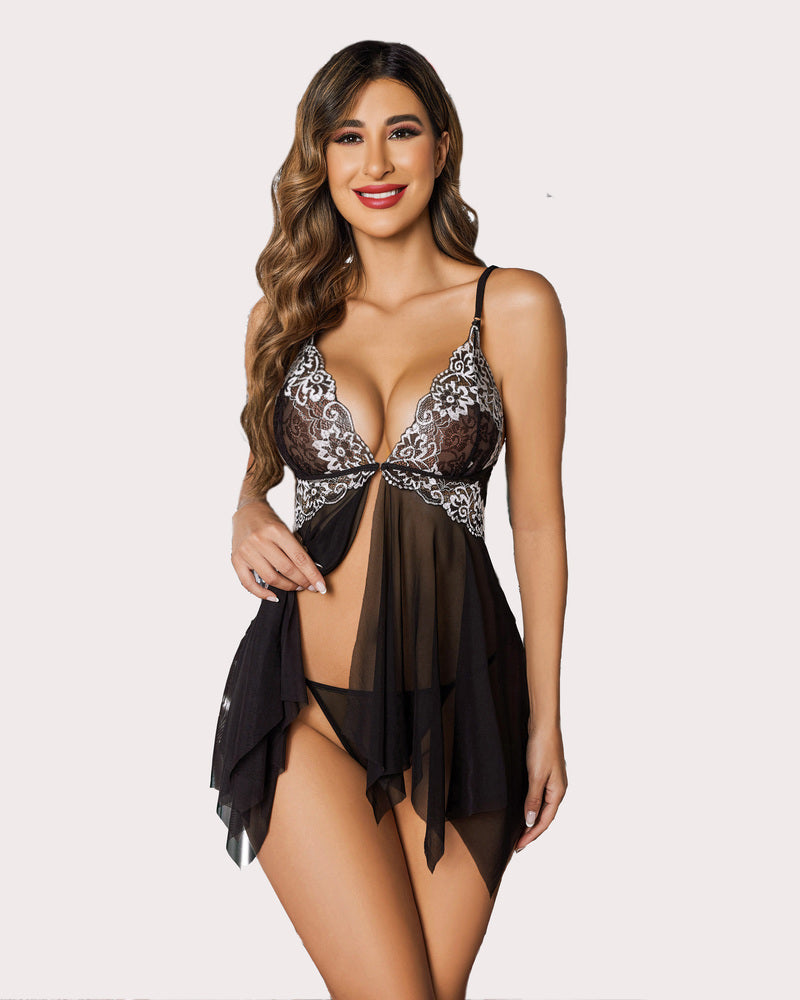 Lace Front Closure Night Dress - Seldom Seen Styles