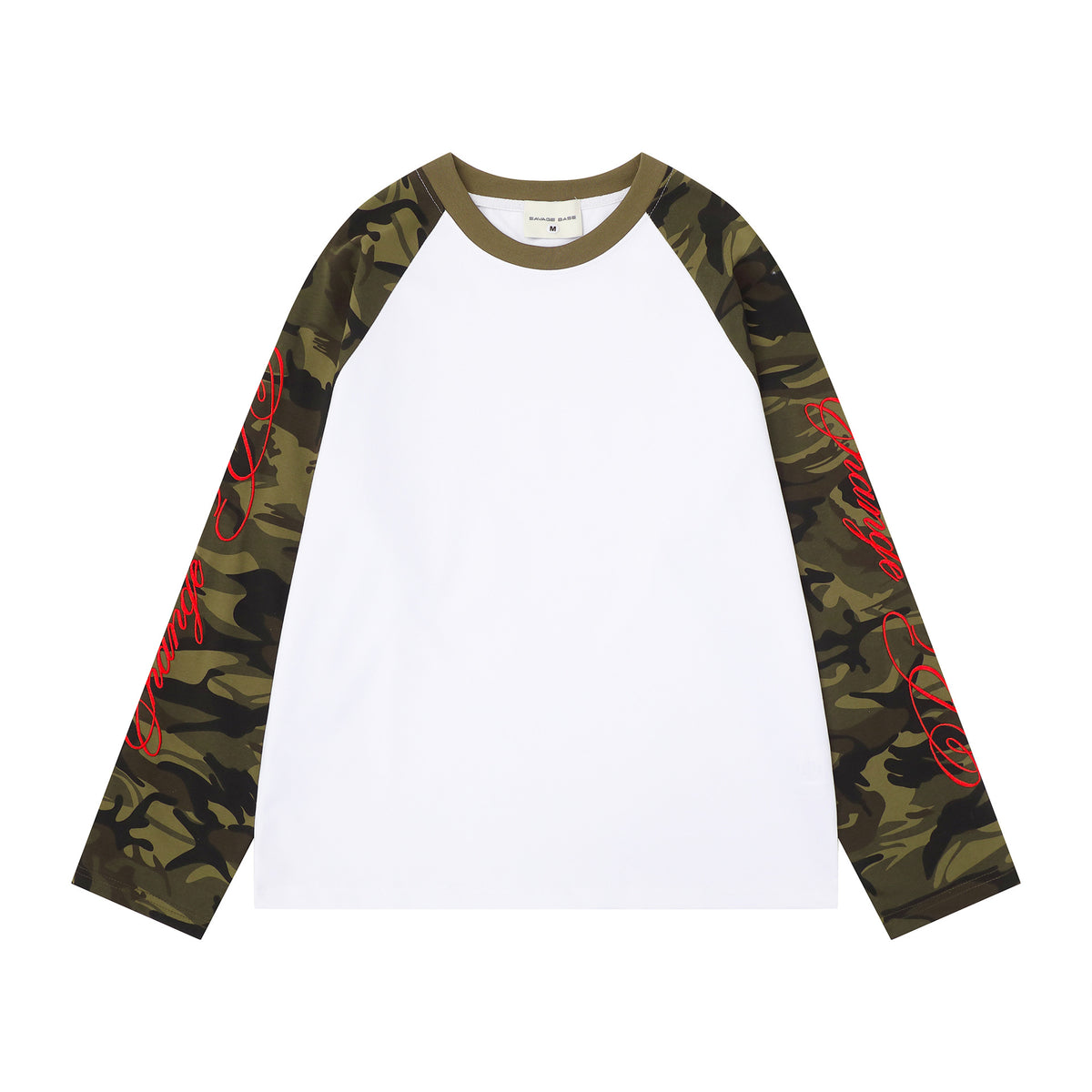 ARGUE CULTURE Camo Raglan Sleeve Long Sleeve Tee - Seldom Seen Styles