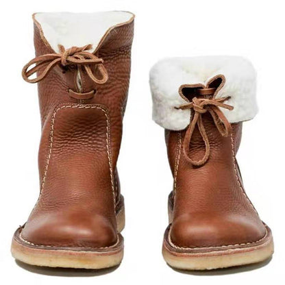 Samt-Schnürstiefeletten mit flachem Boden, Übergröße, lässig