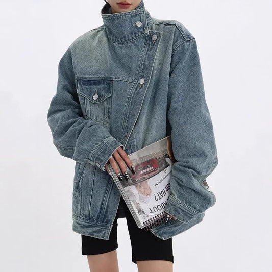 Aegle Deconstruct Asymmetric Denim Jacket - Seldom Seen Styles