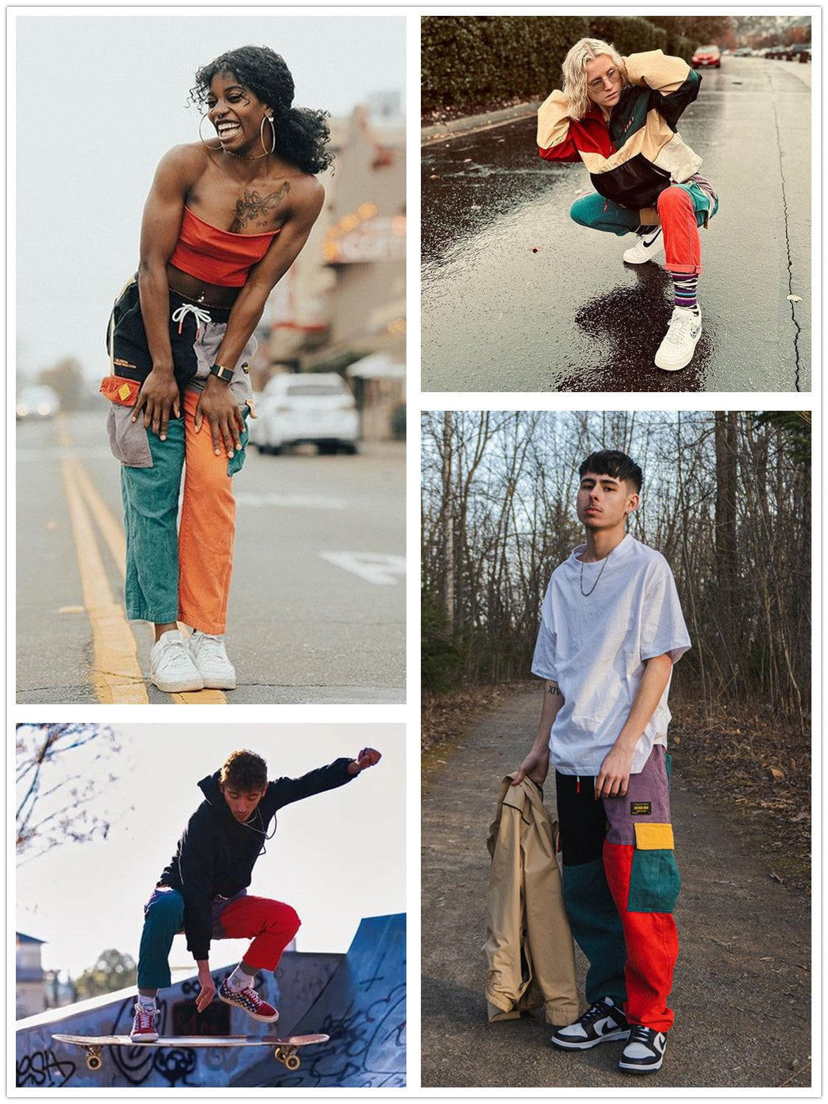 Aelfric Eden "Back to 90's" Patchwork Color Block Corduroy Pants - Seldom Seen Styles