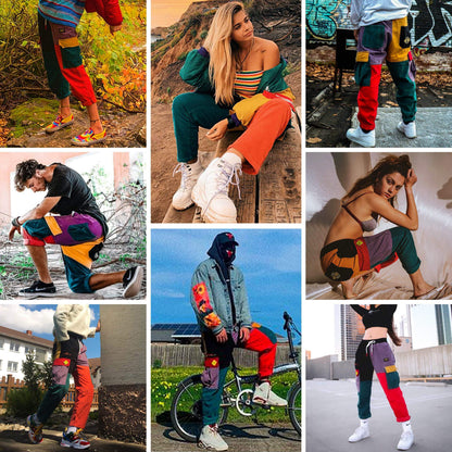 Pantalon en velours côtelé patchwork color block « Back to 90's » Aelfric Eden