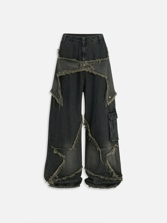 Aelfric Eden Baggy Star Patch Jeans - Seldom Seen Styles