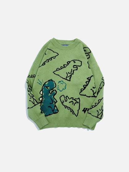 Aelfric Eden Dinosaur Cartoon Grafik Strickpullover