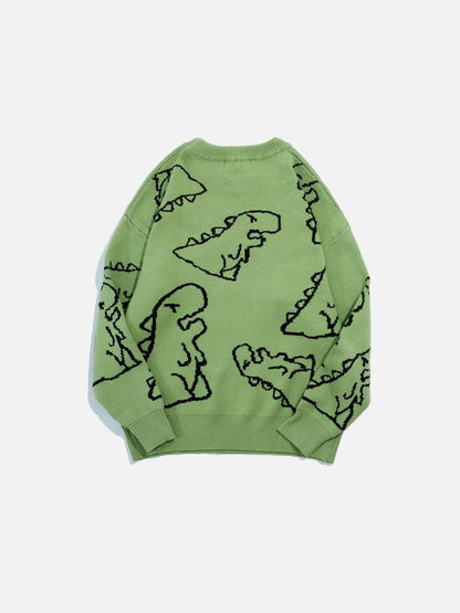 Aelfric Eden Dinosaur Cartoon Grafik Strickpullover