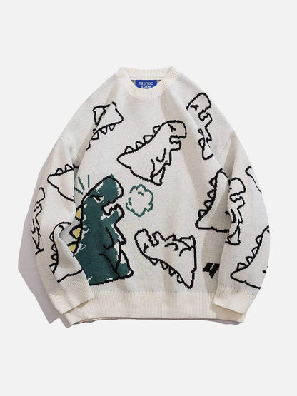 Aelfric Eden Dinosaur Cartoon Grafik Strickpullover