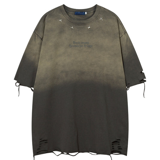 Aelfric Eden Mud Dyed Distressed T-Shirt - Seldom Seen Styles