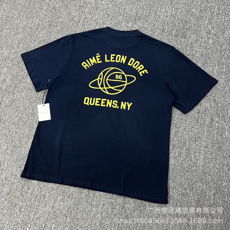 Aime Leon Dore New York Queens Graphic T-Shirt Vintage Streetwear Crew Neck Cotton Tee Casual Short Sleeve Unisex Top