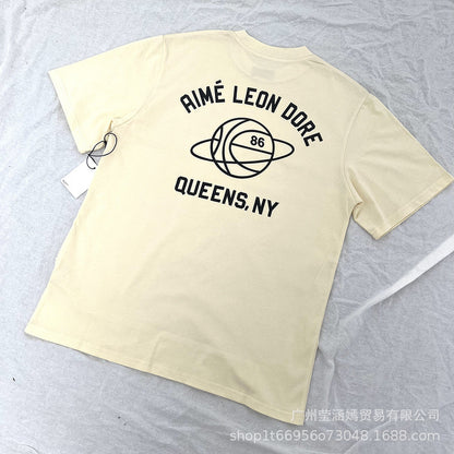 Aime Leon Dore New York Queens Graphic T-Shirt Vintage Streetwear Crew Neck Cotton Tee Casual Short Sleeve Unisex Top