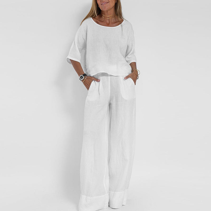 Alessia Linen Blend Relaxed Set - Seldom Seen Styles