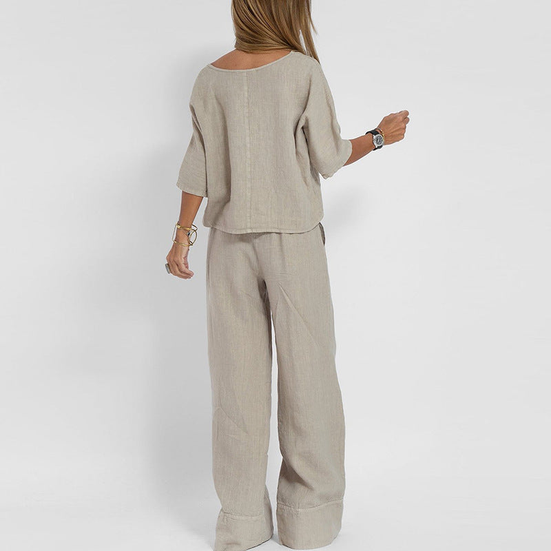 Alessia Linen Blend Relaxed Set - Seldom Seen Styles