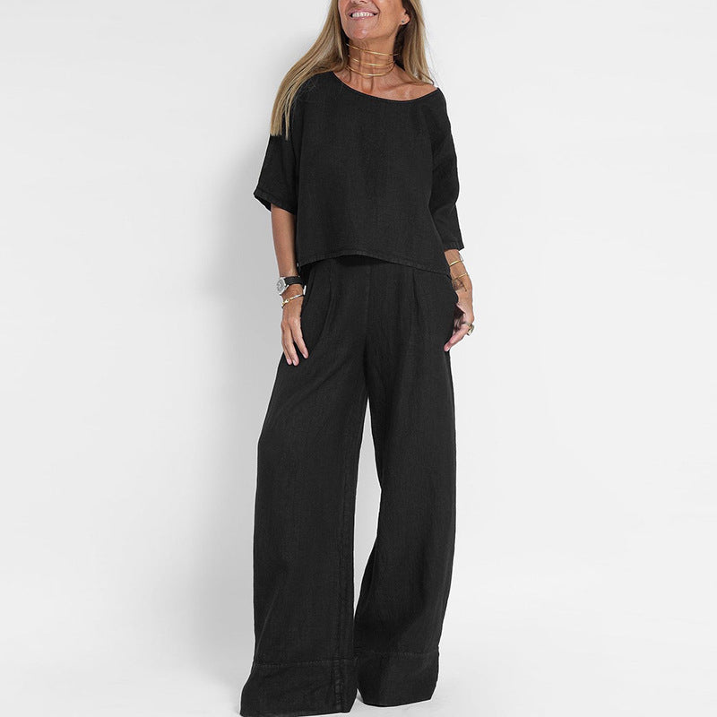 Alessia Linen Blend Relaxed Set - Seldom Seen Styles