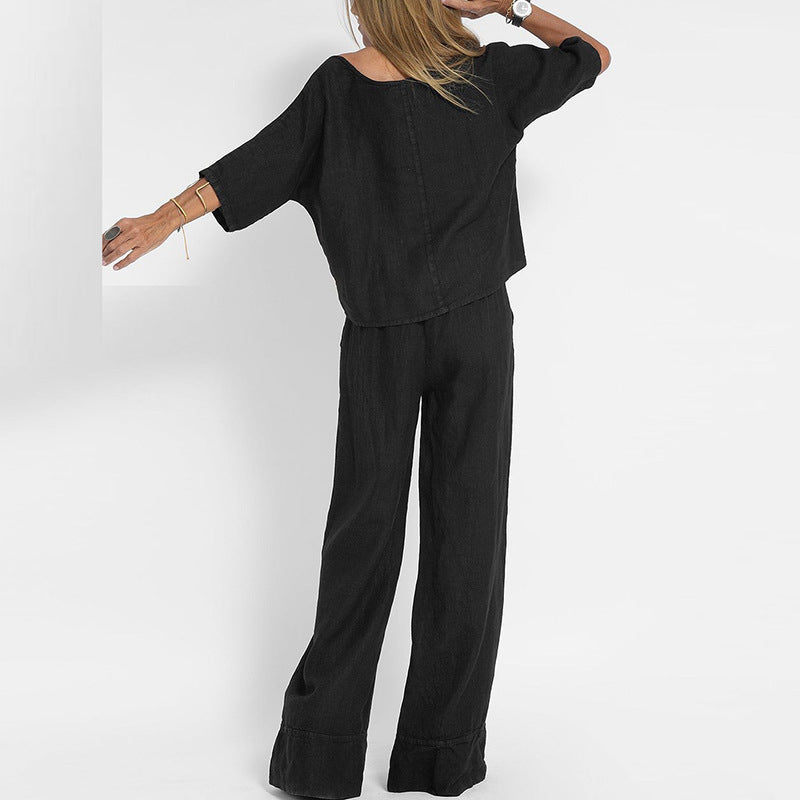 Alessia Linen Blend Relaxed Set - Seldom Seen Styles