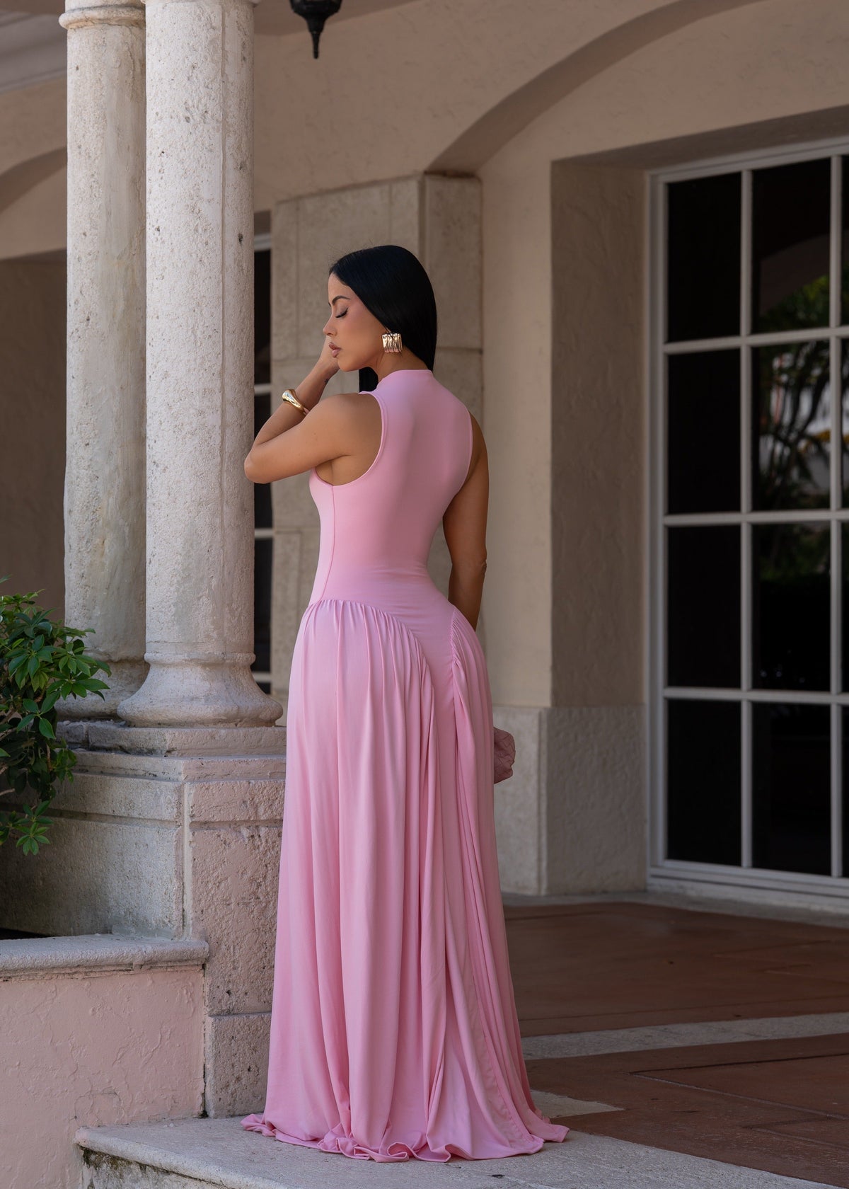 All In Love Ruched Maxi Dress Pink - Seldom Seen Styles