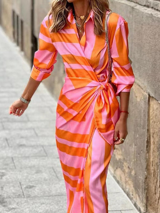 Amanda | Women’s Chic V-neck Wrap Shirt Dress - Seldom Seen Styles