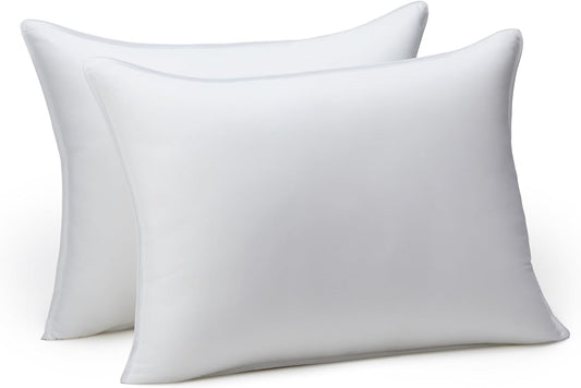 Amazon Basics Down Alternative Pillows for Stomach and Back Sleepers, Soft Density, Standard, Pack of 2, White, 26 in L x 20 in W - Seldom Seen Styles